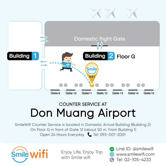 Smile Wifi Counter at Don Mueang (DMK) Airport